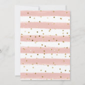 Invitation Aquarelle Rabbit et Baby shower de fleurs roses (Dos)