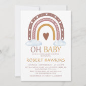 Invitation Aquarelle Rainbow Baby shower douche (Devant)
