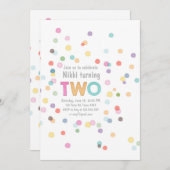 Invitation Aquarelle Rainbow Confetti Anniversaire de la fête (Devant / Derrière)