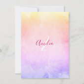 Invitation Aquarelle Rainbow Girl ANNIVERSAIRE 2ème DEUX | PH (Dos)