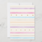 Invitation Aquarelle Rainbow Hearts Striped Anniversaire Invi (Dos)