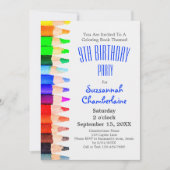 Invitation Aquarelle Rainbow Pencils pour enfants (Devant)
