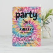 Invitation Aquarelle Rainbow Tie Dye Anniversaire de enfant l (Debout devant)