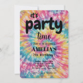 Invitation Aquarelle Rainbow Tie Dye Anniversaire de enfant l (Devant)
