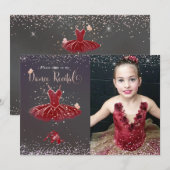 Invitation Aquarelle Récital de Danse Tutu Bourgogne (Devant / Derrière)