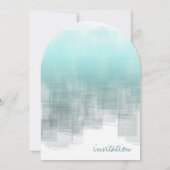 Invitation Aquarelle Réflexions Mariage Arc Turquoise ID774 (Dos)