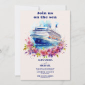 Invitation Aquarelle Rejoignez-nous sur la mer destination ma (Devant)