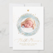 Invitation Aquarelle Remerciements Naissance Fille (Devant)