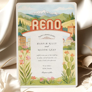 Invitation Aquarelle RENO Nevada Mountain View Mariage