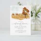 Invitation Aquarelle Répétition Paysage Automne Gold ID786 (Debout devant)