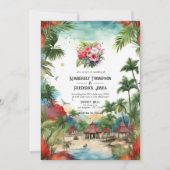 Invitation Aquarelle République Dominicaine Destination Maria (Devant)