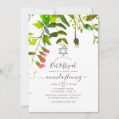Invitation Aquarelle Ressort Bat mitzvah de verdure (Devant)