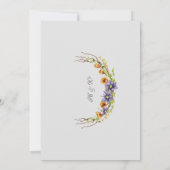 Invitation Aquarelle ressort mariage coloré fleuri (Dos)