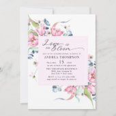 Invitation Aquarelle Ressort rose Fête des mariées florale (Devant)