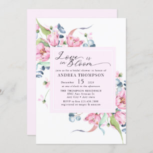 Invitation Aquarelle Ressort rose Fête des mariées florale