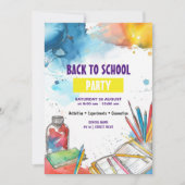 Invitation Aquarelle Retour à l'école (Devant)
