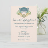 Invitation Aquarelle Retraite du crabe bleu Enregistrer la da (Debout devant)