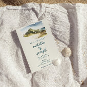 Invitation Aquarelle Rétro Main Tirée Plage Mariage unique