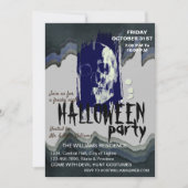Invitation Aquarelle Retro Skeleton Art Halloween (Devant)