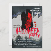 Invitation Aquarelle Retro Skeleton Art Halloween (Devant)