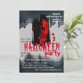Invitation Aquarelle Retro Skeleton Art Halloween (Debout devant)