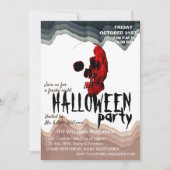 Invitation Aquarelle Retro Skeleton Art Halloween (Devant)