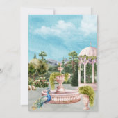 Invitation Aquarelle rêve fleuri jardin oiseau nuptiale douch (Dos)