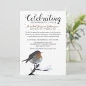 Invitation Aquarelle Robin d'hiver | Célébration de la vie (Debout devant)