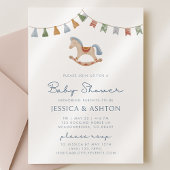 Invitation Aquarelle Rocking Horese, Baby shower