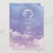 Invitation Aquarelle Roman Lune mariage Enregistrer la date (Devant / Derrière)