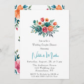 Invitation Aquarelle Romance Mariage Couples Douche (Devant / Derrière)