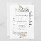 Invitation Aquarelle romantique Blanc Floral Mariage (Devant)