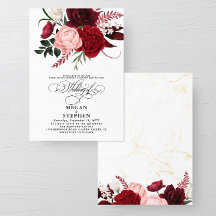 Aquarelle romantique Bourgogne Floral Mariage