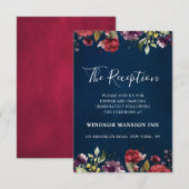 Invitation Aquarelle romantique Bourgogne Rouge Rose Floral (Devant / Derrière)