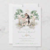 Invitation Aquarelle Romantique Couple Eucalyptus Floral (Devant)