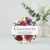 Invitation Aquarelle romantique de rose rouge Quinceanera (Debout devant)