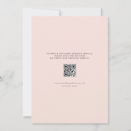 Invitation Aquarelle romantique Fleurs Jardin QR Code Mariage (Dos)