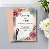 Invitation Aquarelle romantique Floral Bride Et Mariage de ch