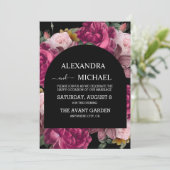 Invitation Aquarelle romantique foncé Floral néerlandais Mast (Debout devant)