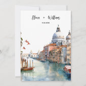 Invitation Aquarelle romantique Italie Destination Mariage (Dos)