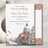 Invitation Aquarelle romantique Italie Destination Mariage