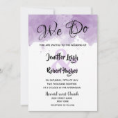 Invitation Aquarelle romantique lavande mariage (Devant)
