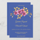 Invitation Aquarelle Romantique Lumière Orchidées Mariage Flo (Devant / Derrière)