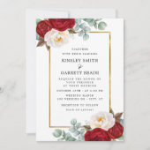 Invitation Aquarelle romantique Mariage floral (Devant)