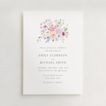 Aquarelle romantique Pastel Floral Mariage Invitat