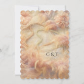 Invitation Aquarelle romantique perles florales Plumes Mariag (Dos)