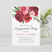 Invitation Aquarelle Romantique Red Roses (Debout devant)