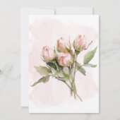 Invitation Aquarelle romantique Roses roses rose Brunch nupti (Dos)