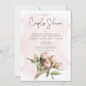 Invitation Aquarelle romantique Roses roses roses Couples Dou (Devant)