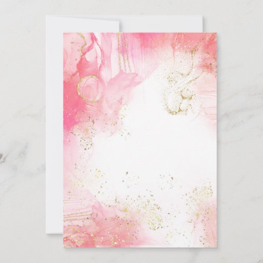 Invitation Aquarelle romantique rouge et or Mariage moderne (Dos)